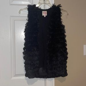 Fuzzy Black GB girls vest